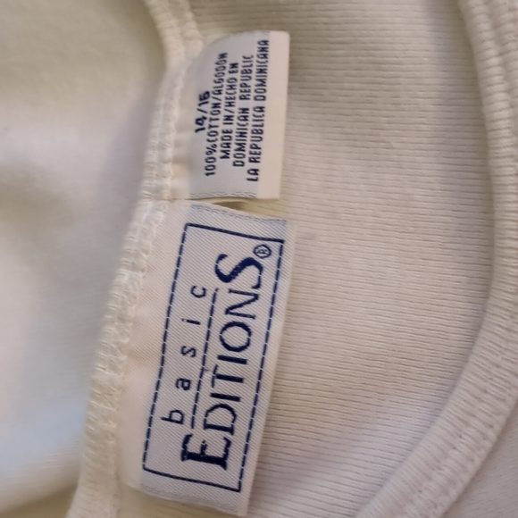 Basic Editions white girl's shirt, sized 14/16 - Picture 5 of 5